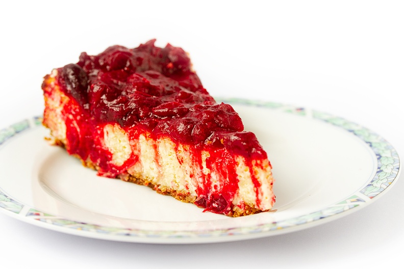 Cranberry cheesecake. Baked by my wife today.