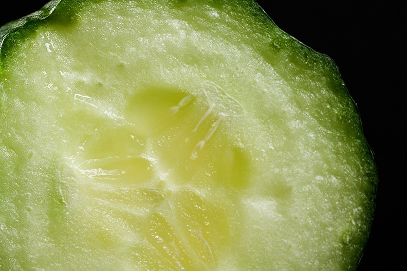 The inside of a cucumber