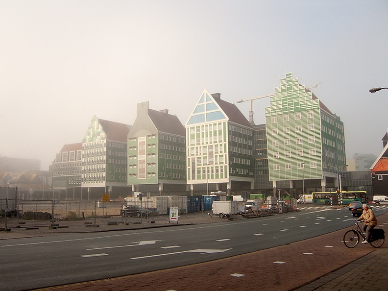 Our new city hall (still under construction) on a foggy morning.