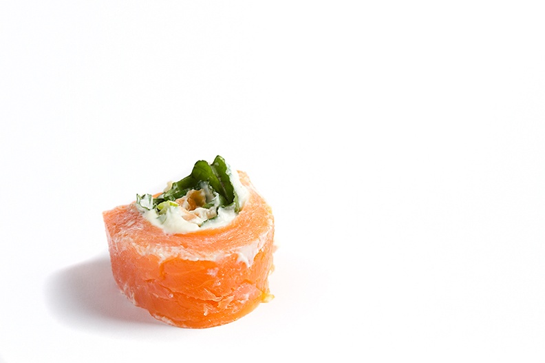 Salmon roll with lime ricotta