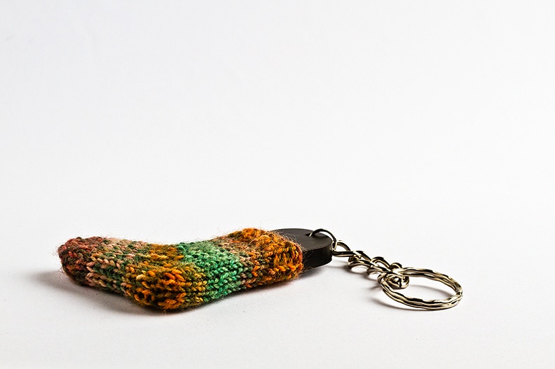 Even a keychain needs a home made sock :)