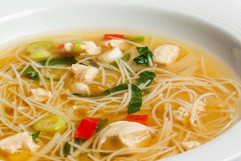 A quickly made, but very nice chicken soup.
