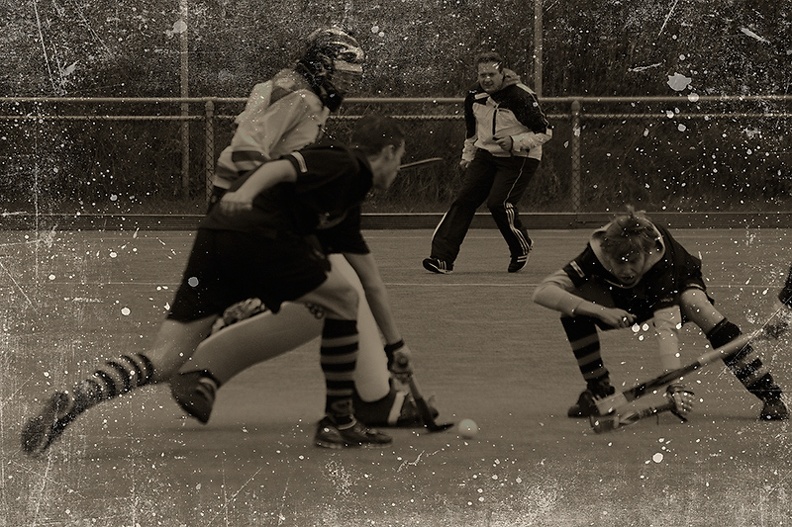 This afternoon on a cold hockey field.