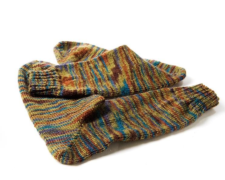 A new pair of home knitted socks