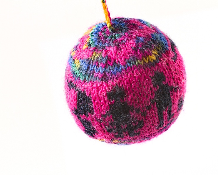 Variation of the knitted Christmas ball. A present made by my wife.
