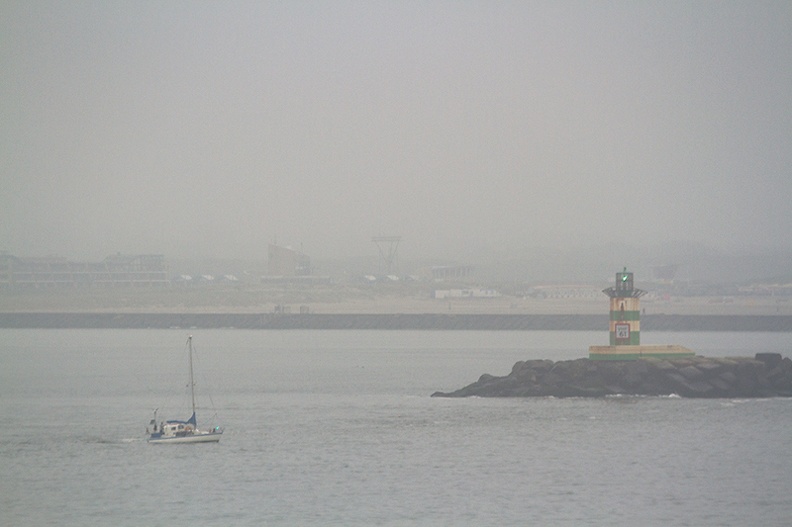 Arrival at the misty harbor of IJmuiden this morning with the ferry from Newcastle.