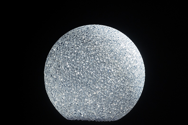A light-emitting ball, looks like glass, but is just plastic.