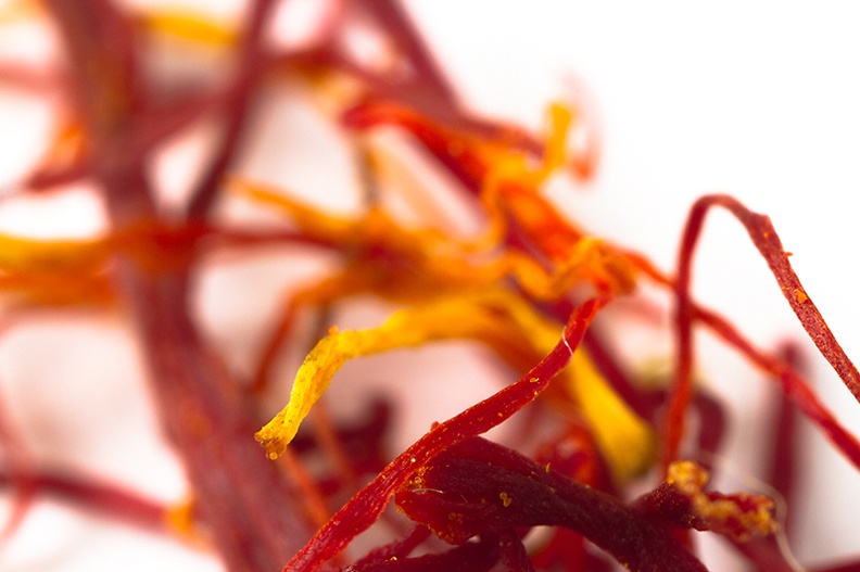 Detail of saffron, the most expensive spice in the world. Luckily a small amount (0.05 gr) is still affordable.