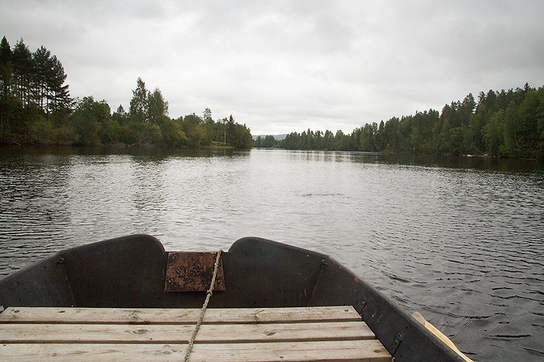 Rowing on the river, before it started to rain.