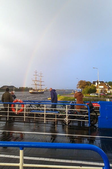Quick snapshot on the ferry to work. A few moments later the rain came :(