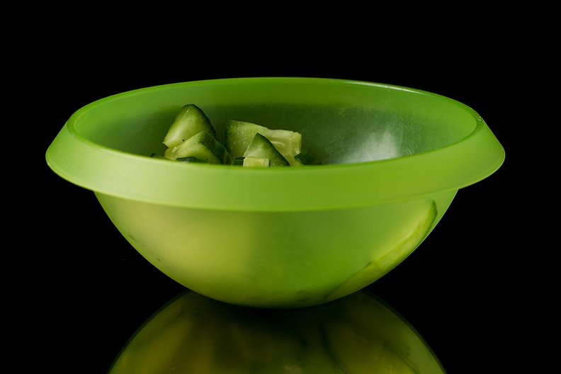 A simple bowl with cucumber