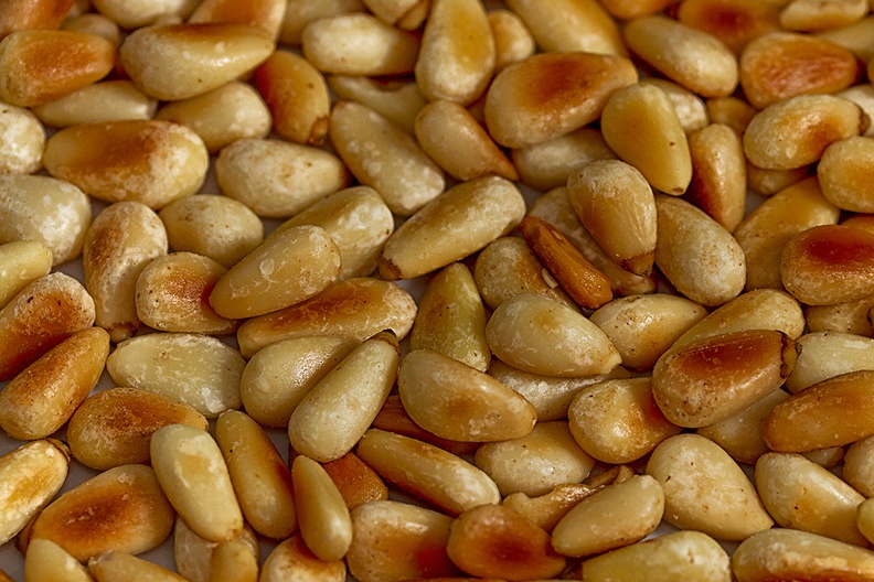 Roasted pine nuts. An ingredient for today