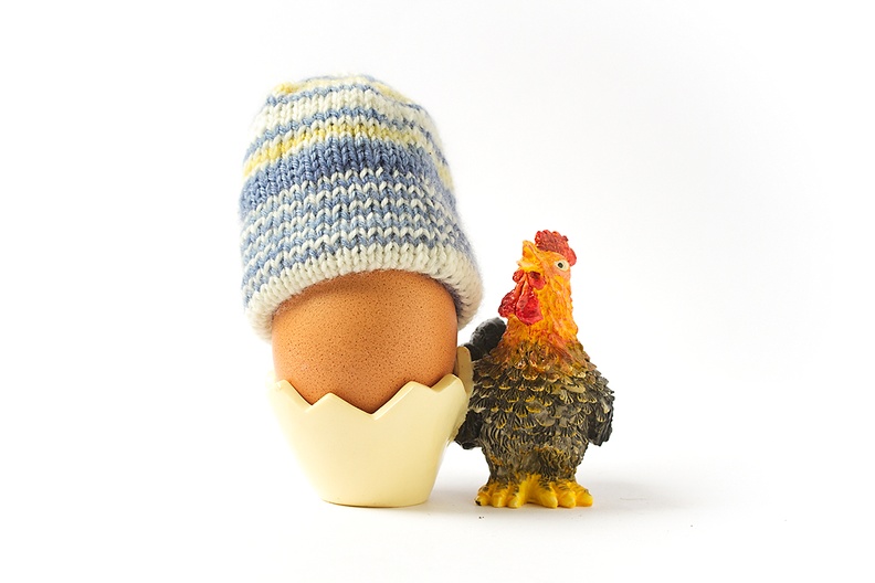 An egg warmer. Knitting work of my wife and a warm egg for me ;)