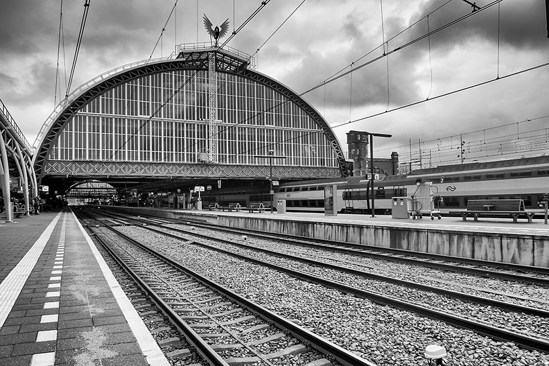 Amsterdam Central Station. Public transport completely failed today  (for me). Advantage: I had time to make a photo of this station :)