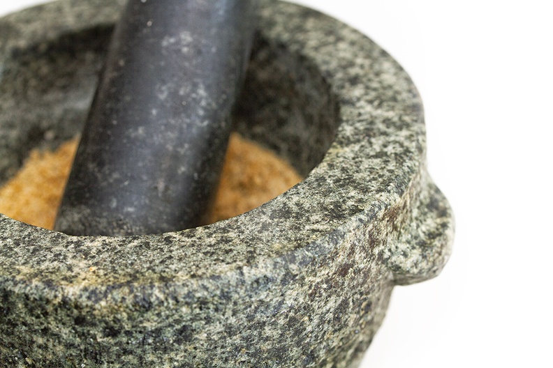 Mortar and pestle. Busy making a chicken stew.