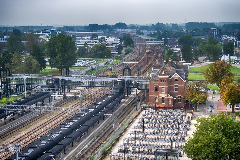 Railroad station in Woerden (NL)