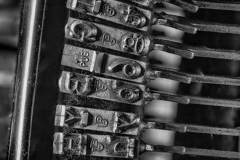 Detail of an old typewriter