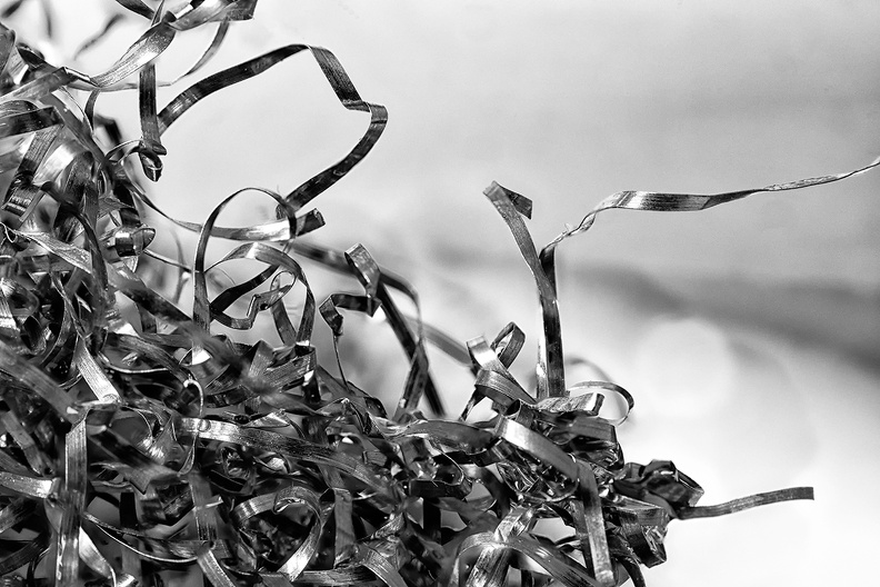 Detail of a used stainless steel scouring pad