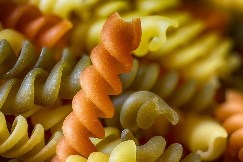 Pasta in three colors