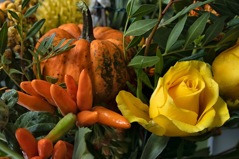 Detail of a fresh bouquet in the house