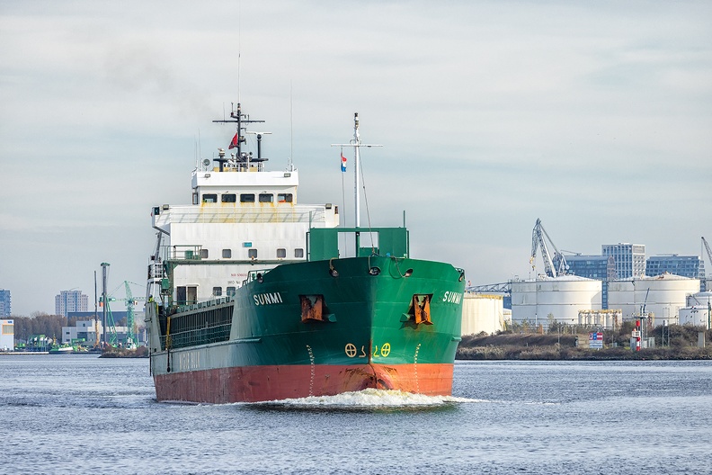 A cargo  ship on the North Sea Canal