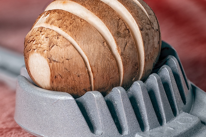 Slicing mushrooms for dinner