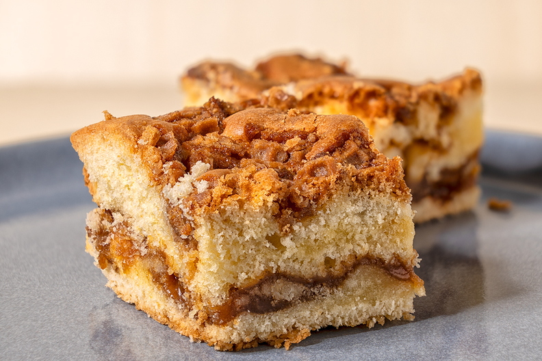 A piece of the syrup waffle pie I baked yesterday