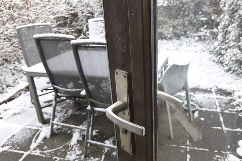 Quick snapshot of my garden view (with snow). Not doing very well today