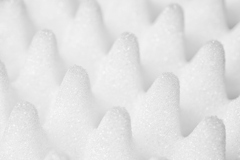 Old packaging material in black and white.